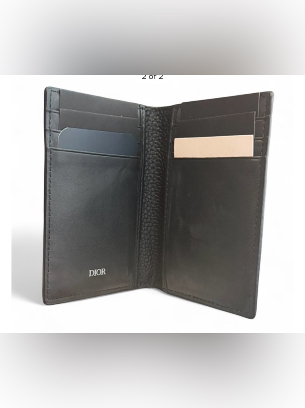 DIOR BEAUTY - GWP Black Card Holder. 6-Slots, with Pouch. Faux Leather - Picture 2 of 2